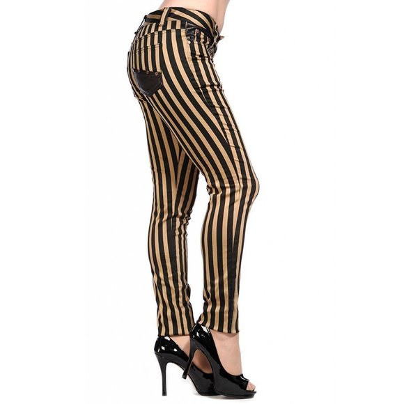 *LAST CHANCE* Black and Brown Stripe Skinny Pants - BNWT - Picture 2 of 3